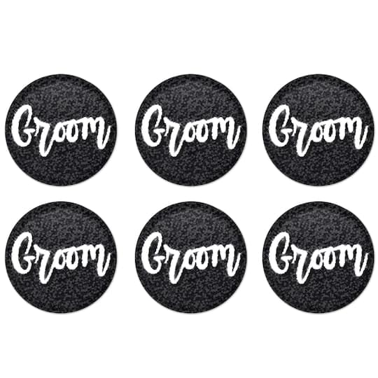 Beistle 2" Black Sparkle Groom Buttons, 6ct.